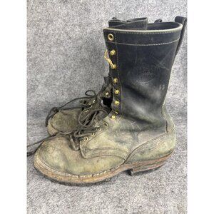 White's Hawthorne Boots Logger Work Boots Mens Size 8.5 Black Leather